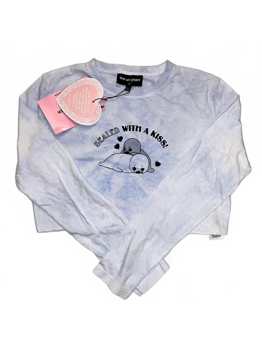 Dolls Kill New Girl Order Crop Top Sealed With A Kiss Tee Size Large / 12